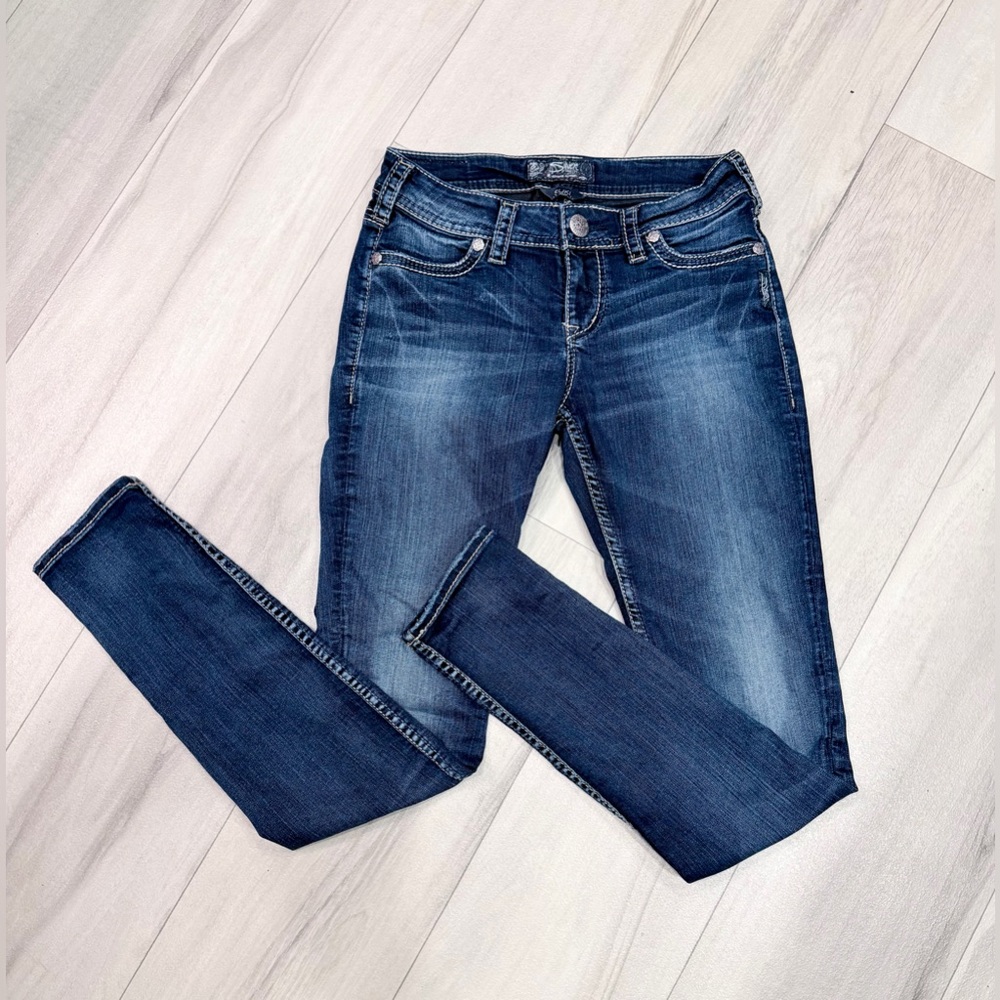 Silver Jeans Women's Skinny Dark Wash Blue Jeans